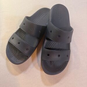 Crocs Classic Two-Strap Slide Sandals Navy Men 8 Women 10 Casual Comfort Travel